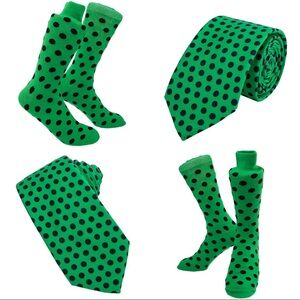 Green Polka Dot Socks and Tie Set